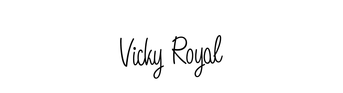 You should practise on your own different ways (Angelique-Rose-font-FFP) to write your name (Vicky Royal) in signature. don't let someone else do it for you. Vicky Royal signature style 5 images and pictures png
