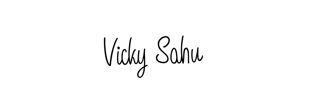 Make a beautiful signature design for name Vicky Sahu. With this signature (Angelique-Rose-font-FFP) style, you can create a handwritten signature for free. Vicky Sahu signature style 5 images and pictures png