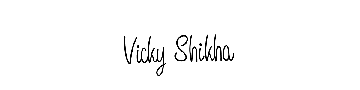 Make a beautiful signature design for name Vicky Shikha. With this signature (Angelique-Rose-font-FFP) style, you can create a handwritten signature for free. Vicky Shikha signature style 5 images and pictures png