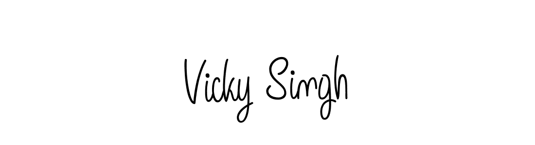 Use a signature maker to create a handwritten signature online. With this signature software, you can design (Angelique-Rose-font-FFP) your own signature for name Vicky Singh. Vicky Singh signature style 5 images and pictures png