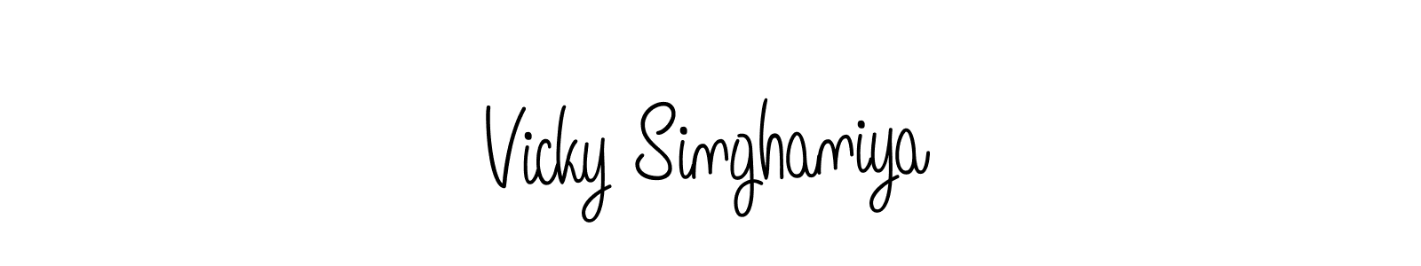 How to make Vicky Singhaniya name signature. Use Angelique-Rose-font-FFP style for creating short signs online. This is the latest handwritten sign. Vicky Singhaniya signature style 5 images and pictures png