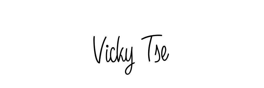 You should practise on your own different ways (Angelique-Rose-font-FFP) to write your name (Vicky Tse) in signature. don't let someone else do it for you. Vicky Tse signature style 5 images and pictures png