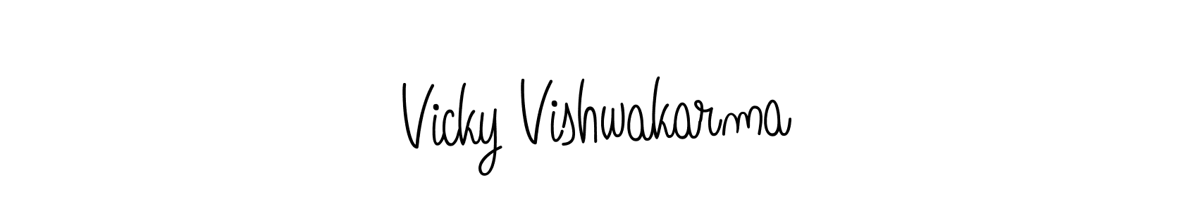 Design your own signature with our free online signature maker. With this signature software, you can create a handwritten (Angelique-Rose-font-FFP) signature for name Vicky Vishwakarma. Vicky Vishwakarma signature style 5 images and pictures png