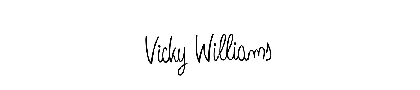The best way (Angelique-Rose-font-FFP) to make a short signature is to pick only two or three words in your name. The name Vicky Williams include a total of six letters. For converting this name. Vicky Williams signature style 5 images and pictures png