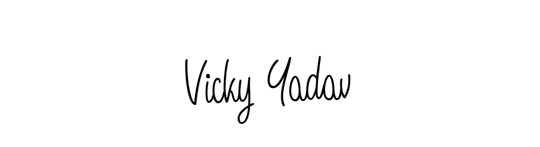 How to Draw Vicky Yadav signature style? Angelique-Rose-font-FFP is a latest design signature styles for name Vicky Yadav. Vicky Yadav signature style 5 images and pictures png