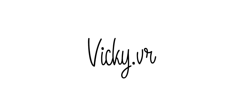 You should practise on your own different ways (Angelique-Rose-font-FFP) to write your name (Vicky.vr) in signature. don't let someone else do it for you. Vicky.vr signature style 5 images and pictures png