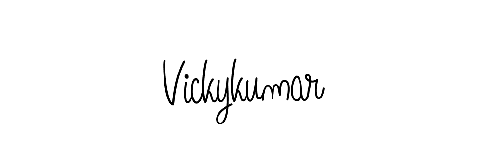 Make a beautiful signature design for name Vickykumar. With this signature (Angelique-Rose-font-FFP) style, you can create a handwritten signature for free. Vickykumar signature style 5 images and pictures png