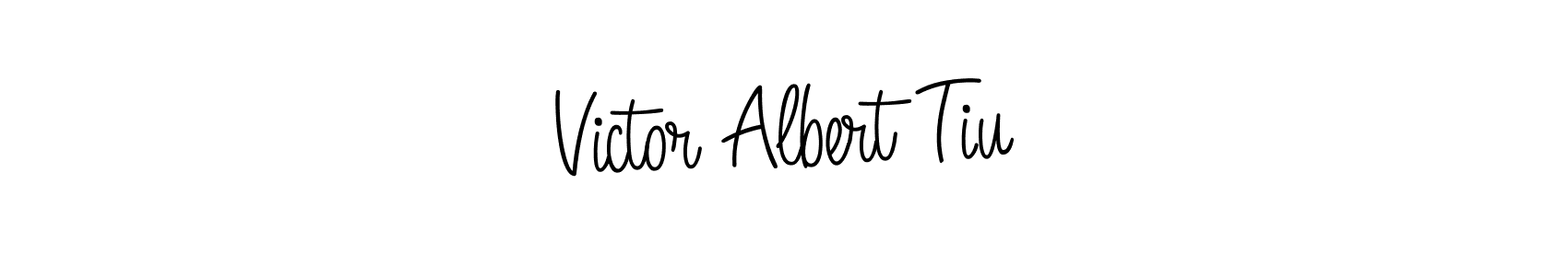 Use a signature maker to create a handwritten signature online. With this signature software, you can design (Angelique-Rose-font-FFP) your own signature for name Victor Albert Tiu. Victor Albert Tiu signature style 5 images and pictures png