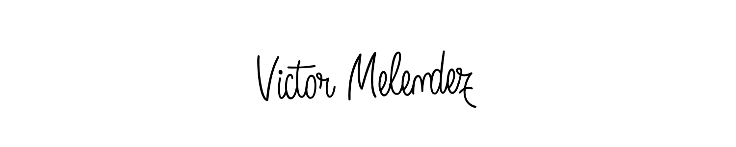 Victor Melendez stylish signature style. Best Handwritten Sign (Angelique-Rose-font-FFP) for my name. Handwritten Signature Collection Ideas for my name Victor Melendez. Victor Melendez signature style 5 images and pictures png