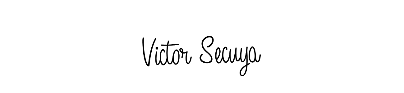 You should practise on your own different ways (Angelique-Rose-font-FFP) to write your name (Victor Secuya) in signature. don't let someone else do it for you. Victor Secuya signature style 5 images and pictures png