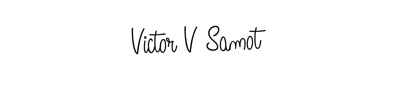 How to make Victor V Samot name signature. Use Angelique-Rose-font-FFP style for creating short signs online. This is the latest handwritten sign. Victor V Samot signature style 5 images and pictures png