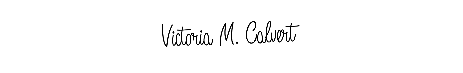 The best way (Angelique-Rose-font-FFP) to make a short signature is to pick only two or three words in your name. The name Victoria M. Calvert include a total of six letters. For converting this name. Victoria M. Calvert signature style 5 images and pictures png