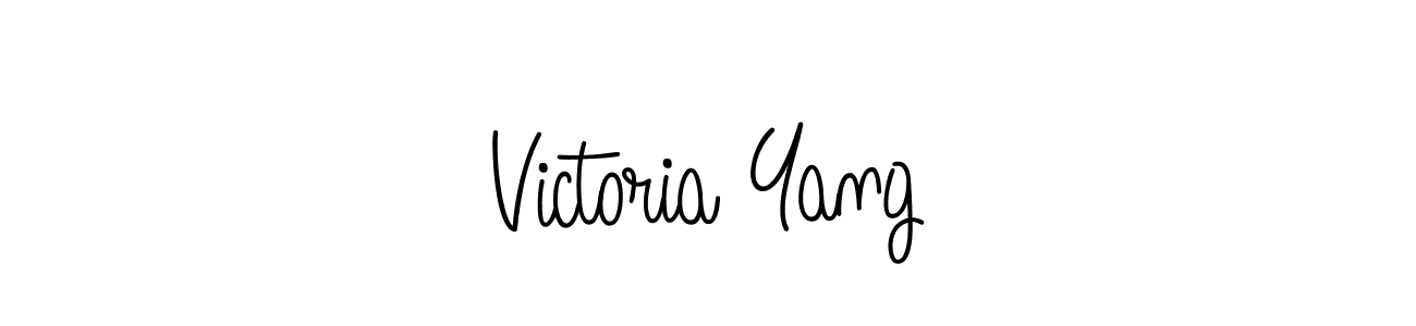 The best way (Angelique-Rose-font-FFP) to make a short signature is to pick only two or three words in your name. The name Victoria Yang include a total of six letters. For converting this name. Victoria Yang signature style 5 images and pictures png