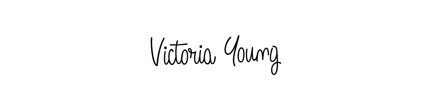 You should practise on your own different ways (Angelique-Rose-font-FFP) to write your name (Victoria Young) in signature. don't let someone else do it for you. Victoria Young signature style 5 images and pictures png