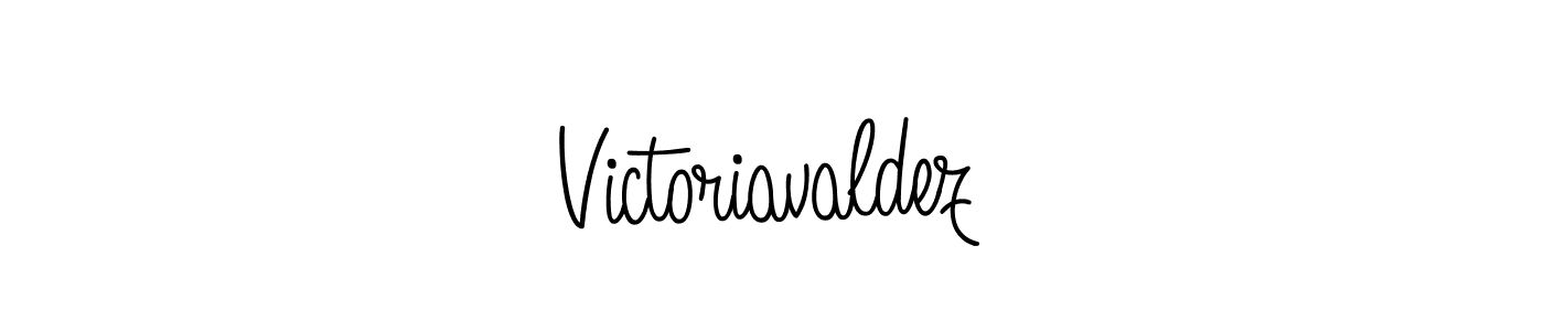 Make a beautiful signature design for name Victoriavaldez. With this signature (Angelique-Rose-font-FFP) style, you can create a handwritten signature for free. Victoriavaldez signature style 5 images and pictures png