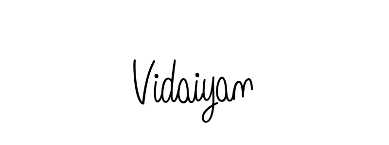 Make a beautiful signature design for name Vidaiyan. With this signature (Angelique-Rose-font-FFP) style, you can create a handwritten signature for free. Vidaiyan signature style 5 images and pictures png