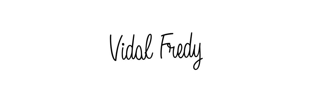 Use a signature maker to create a handwritten signature online. With this signature software, you can design (Angelique-Rose-font-FFP) your own signature for name Vidal Fredy. Vidal Fredy signature style 5 images and pictures png