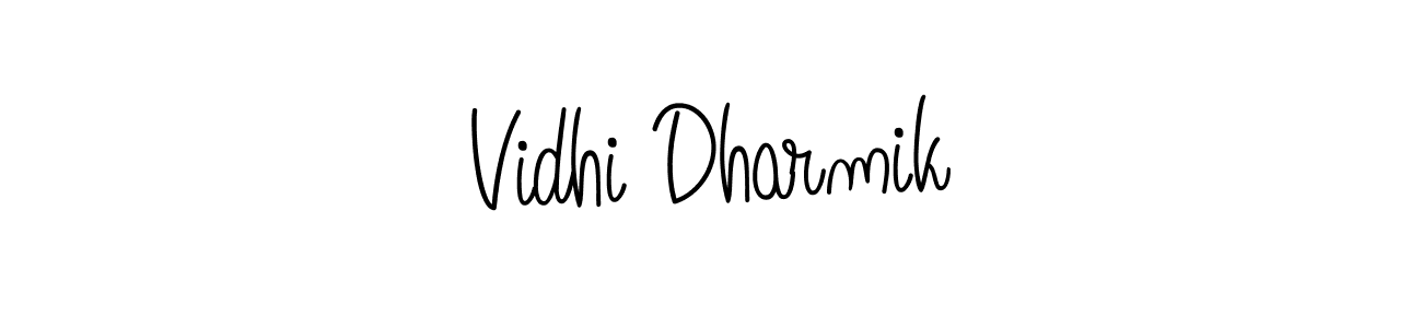 The best way (Angelique-Rose-font-FFP) to make a short signature is to pick only two or three words in your name. The name Vidhi Dharmik include a total of six letters. For converting this name. Vidhi Dharmik signature style 5 images and pictures png