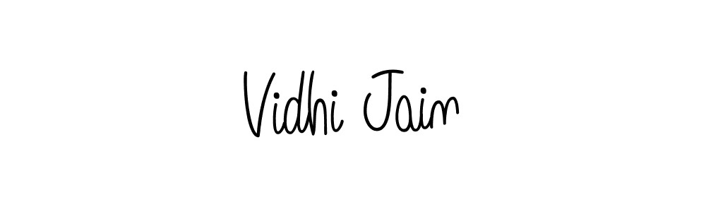 How to make Vidhi Jain name signature. Use Angelique-Rose-font-FFP style for creating short signs online. This is the latest handwritten sign. Vidhi Jain signature style 5 images and pictures png
