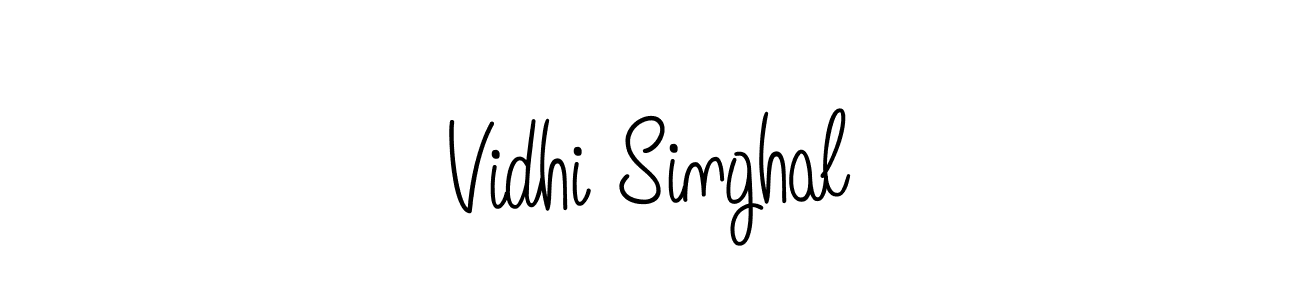 Make a beautiful signature design for name Vidhi Singhal. With this signature (Angelique-Rose-font-FFP) style, you can create a handwritten signature for free. Vidhi Singhal signature style 5 images and pictures png