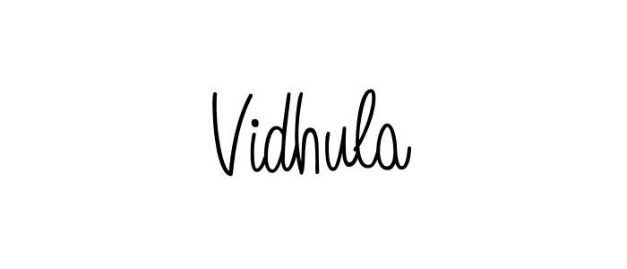 You should practise on your own different ways (Angelique-Rose-font-FFP) to write your name (Vidhula) in signature. don't let someone else do it for you. Vidhula signature style 5 images and pictures png