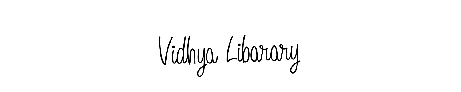 Use a signature maker to create a handwritten signature online. With this signature software, you can design (Angelique-Rose-font-FFP) your own signature for name Vidhya Libarary. Vidhya Libarary signature style 5 images and pictures png