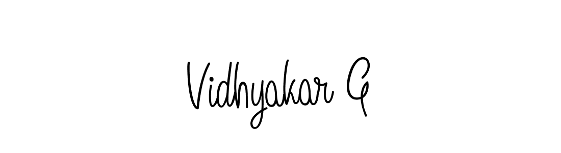 Design your own signature with our free online signature maker. With this signature software, you can create a handwritten (Angelique-Rose-font-FFP) signature for name Vidhyakar G. Vidhyakar G signature style 5 images and pictures png