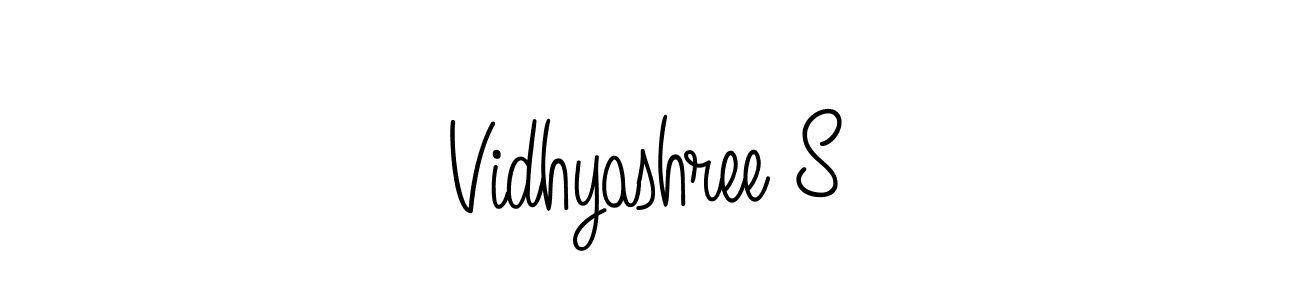 Make a beautiful signature design for name Vidhyashree S. With this signature (Angelique-Rose-font-FFP) style, you can create a handwritten signature for free. Vidhyashree S signature style 5 images and pictures png