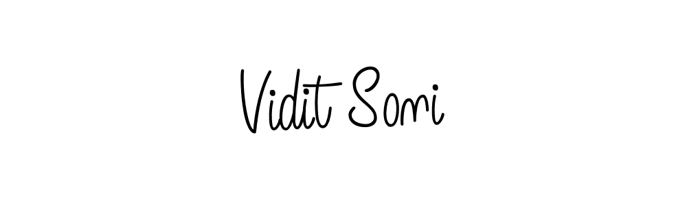 The best way (Angelique-Rose-font-FFP) to make a short signature is to pick only two or three words in your name. The name Vidit Soni include a total of six letters. For converting this name. Vidit Soni signature style 5 images and pictures png