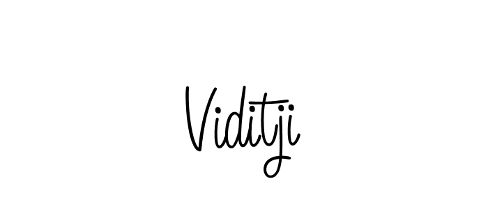How to make Viditji name signature. Use Angelique-Rose-font-FFP style for creating short signs online. This is the latest handwritten sign. Viditji signature style 5 images and pictures png