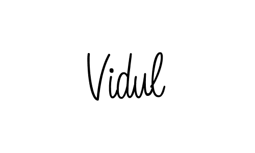 Use a signature maker to create a handwritten signature online. With this signature software, you can design (Angelique-Rose-font-FFP) your own signature for name Vidul. Vidul signature style 5 images and pictures png