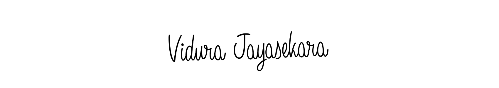 The best way (Angelique-Rose-font-FFP) to make a short signature is to pick only two or three words in your name. The name Vidura Jayasekara include a total of six letters. For converting this name. Vidura Jayasekara signature style 5 images and pictures png