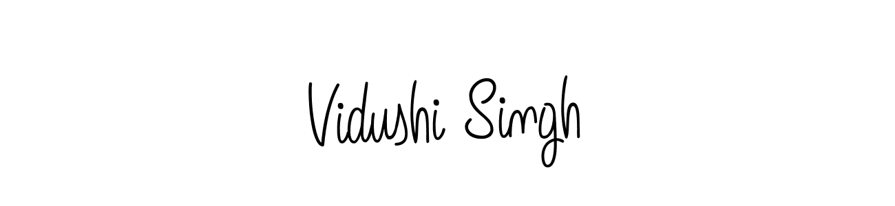 The best way (Angelique-Rose-font-FFP) to make a short signature is to pick only two or three words in your name. The name Vidushi Singh include a total of six letters. For converting this name. Vidushi Singh signature style 5 images and pictures png