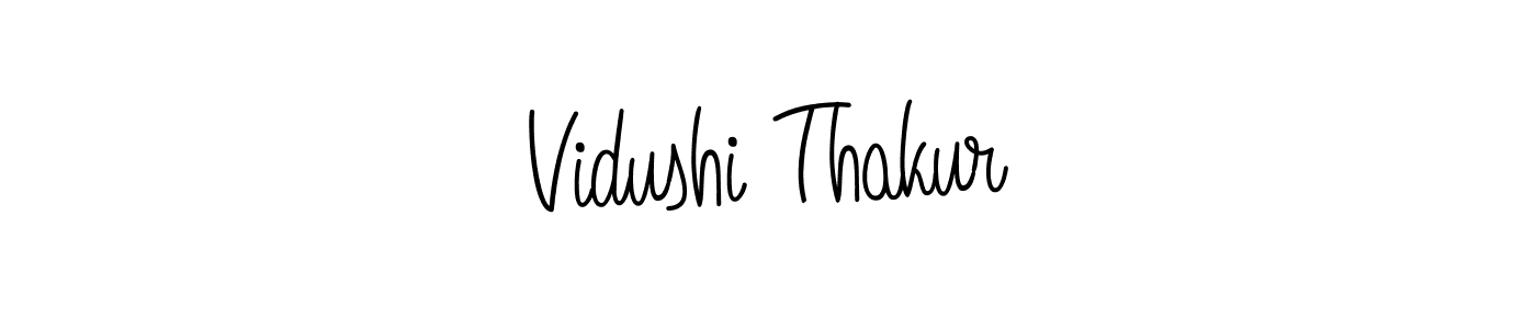 You should practise on your own different ways (Angelique-Rose-font-FFP) to write your name (Vidushi Thakur) in signature. don't let someone else do it for you. Vidushi Thakur signature style 5 images and pictures png