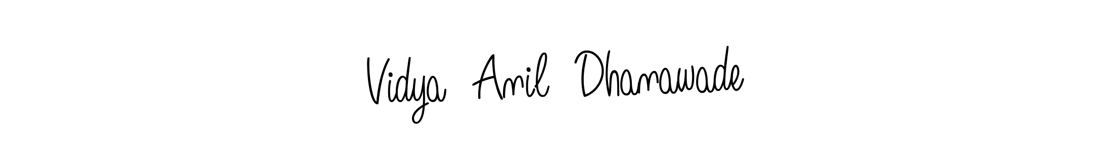 Use a signature maker to create a handwritten signature online. With this signature software, you can design (Angelique-Rose-font-FFP) your own signature for name Vidya  Anil  Dhanawade. Vidya  Anil  Dhanawade signature style 5 images and pictures png