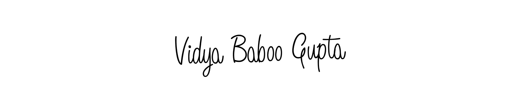 Check out images of Autograph of Vidya Baboo Gupta name. Actor Vidya Baboo Gupta Signature Style. Angelique-Rose-font-FFP is a professional sign style online. Vidya Baboo Gupta signature style 5 images and pictures png