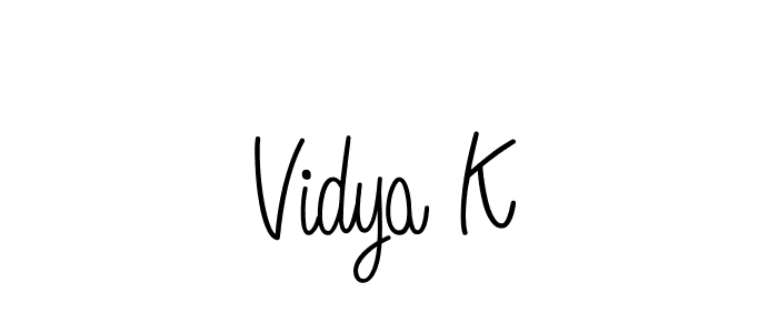 Also You can easily find your signature by using the search form. We will create Vidya K name handwritten signature images for you free of cost using Angelique-Rose-font-FFP sign style. Vidya K signature style 5 images and pictures png