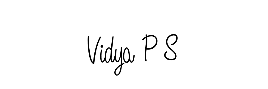 Make a beautiful signature design for name Vidya P S. With this signature (Angelique-Rose-font-FFP) style, you can create a handwritten signature for free. Vidya P S signature style 5 images and pictures png