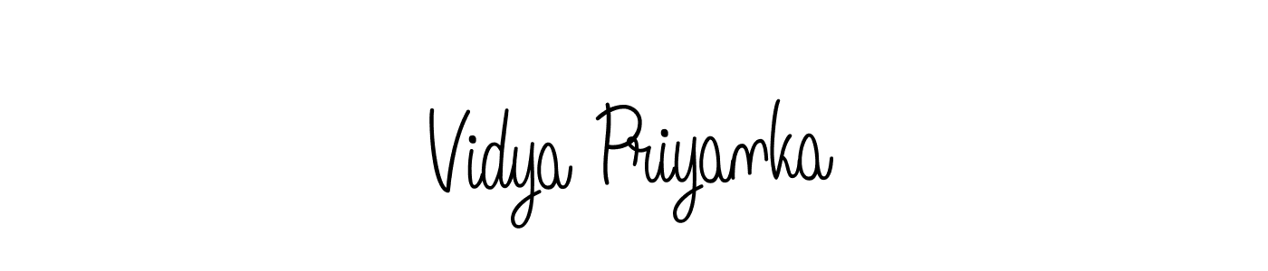 Also You can easily find your signature by using the search form. We will create Vidya Priyanka name handwritten signature images for you free of cost using Angelique-Rose-font-FFP sign style. Vidya Priyanka signature style 5 images and pictures png