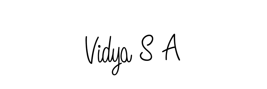 Use a signature maker to create a handwritten signature online. With this signature software, you can design (Angelique-Rose-font-FFP) your own signature for name Vidya S A. Vidya S A signature style 5 images and pictures png