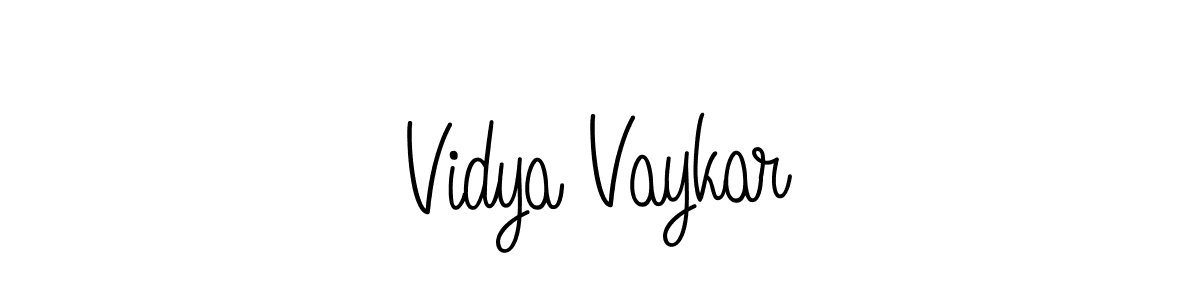 How to make Vidya Vaykar name signature. Use Angelique-Rose-font-FFP style for creating short signs online. This is the latest handwritten sign. Vidya Vaykar signature style 5 images and pictures png
