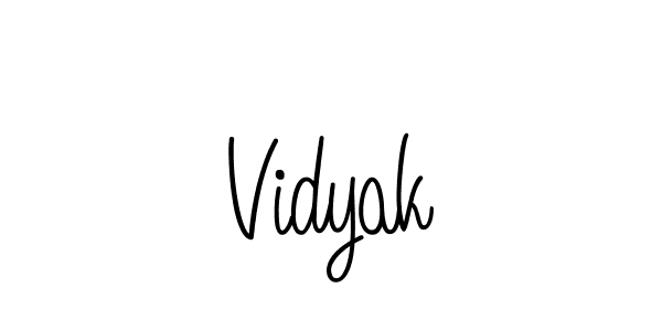 How to make Vidyak name signature. Use Angelique-Rose-font-FFP style for creating short signs online. This is the latest handwritten sign. Vidyak signature style 5 images and pictures png