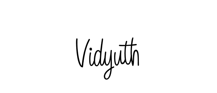 Use a signature maker to create a handwritten signature online. With this signature software, you can design (Angelique-Rose-font-FFP) your own signature for name Vidyuth. Vidyuth signature style 5 images and pictures png