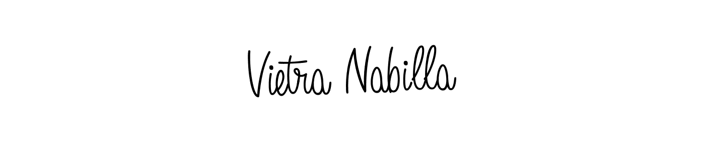 Also You can easily find your signature by using the search form. We will create Vietra Nabilla name handwritten signature images for you free of cost using Angelique-Rose-font-FFP sign style. Vietra Nabilla signature style 5 images and pictures png