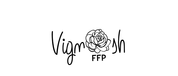Make a beautiful signature design for name Vign3sh. With this signature (Angelique-Rose-font-FFP) style, you can create a handwritten signature for free. Vign3sh signature style 5 images and pictures png