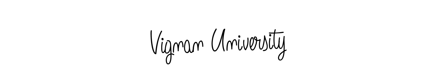 Make a beautiful signature design for name Vignan University. With this signature (Angelique-Rose-font-FFP) style, you can create a handwritten signature for free. Vignan University signature style 5 images and pictures png