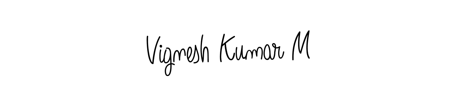Create a beautiful signature design for name Vignesh Kumar M. With this signature (Angelique-Rose-font-FFP) fonts, you can make a handwritten signature for free. Vignesh Kumar M signature style 5 images and pictures png