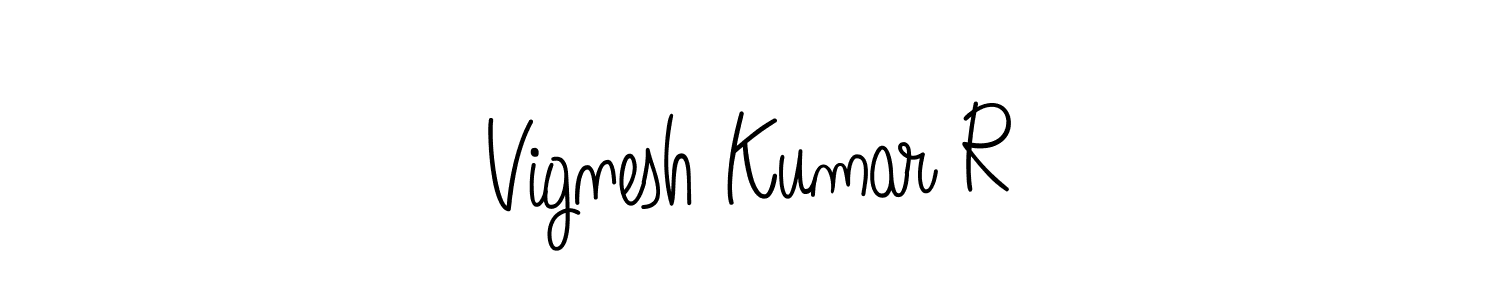 How to make Vignesh Kumar R name signature. Use Angelique-Rose-font-FFP style for creating short signs online. This is the latest handwritten sign. Vignesh Kumar R signature style 5 images and pictures png