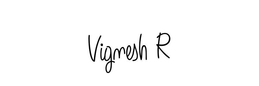 It looks lik you need a new signature style for name Vignesh R. Design unique handwritten (Angelique-Rose-font-FFP) signature with our free signature maker in just a few clicks. Vignesh R signature style 5 images and pictures png