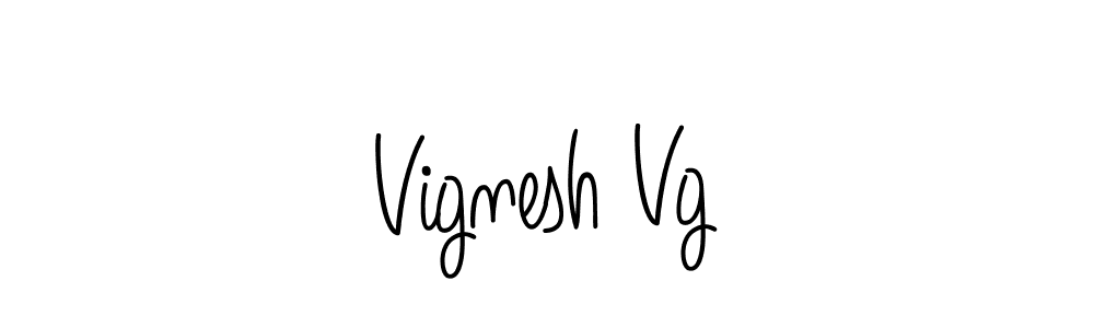 Use a signature maker to create a handwritten signature online. With this signature software, you can design (Angelique-Rose-font-FFP) your own signature for name Vignesh Vg. Vignesh Vg signature style 5 images and pictures png